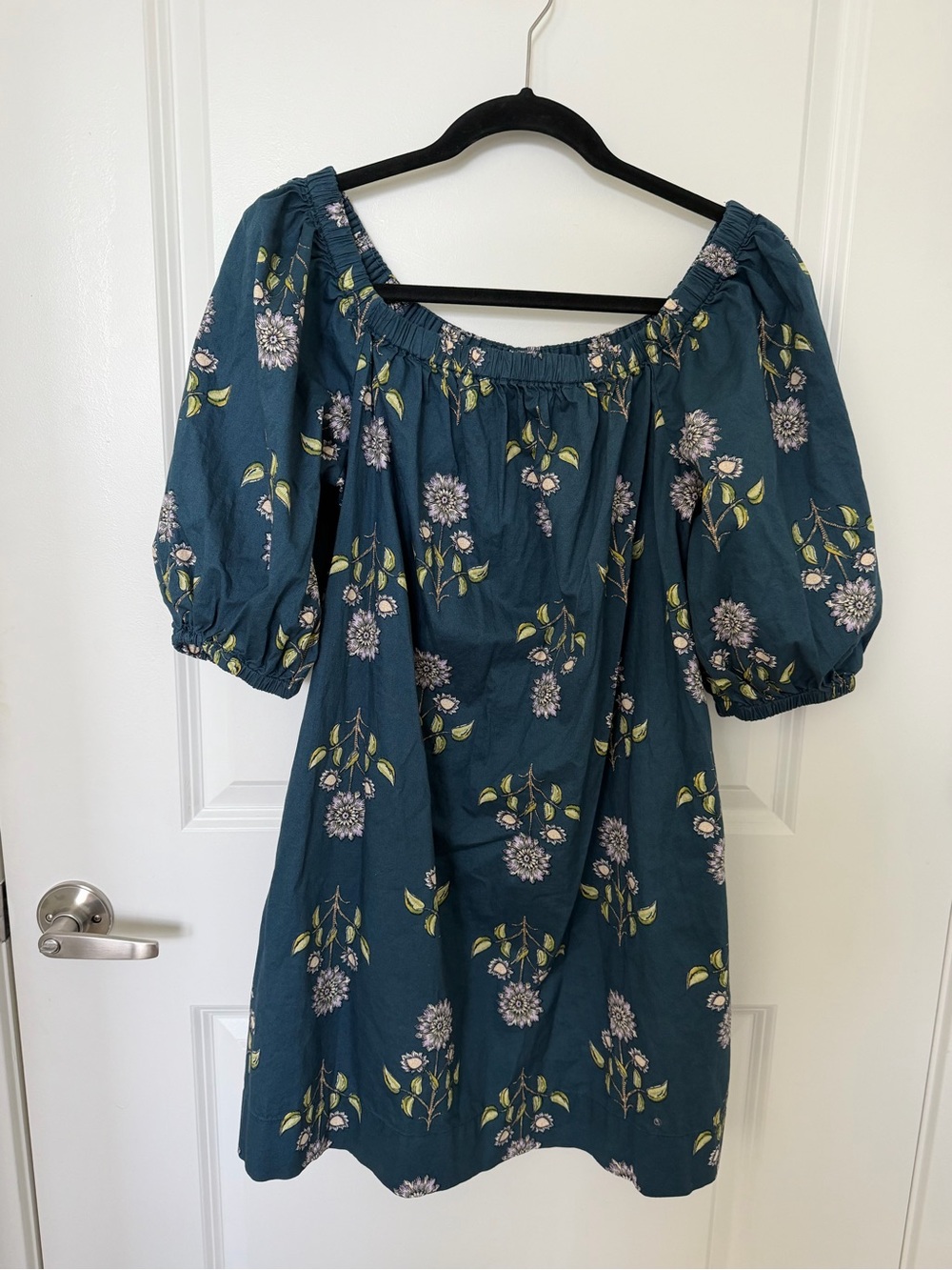 Women’s Teal Floral Off-Shoulder Dress